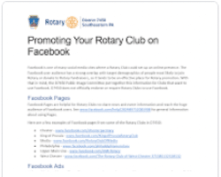 Promoting Your Rotary Club on Facebook TN